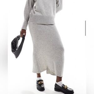 ASOS Light Gray Knit Maxi Skirt